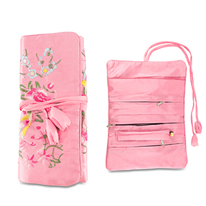 Schmuckreiseetui mit Blumen Pink