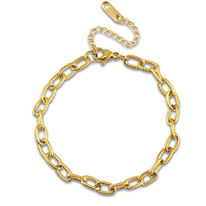 Gliederarmb&auml;nder aus Stainless Steel - Rostfreiem Stahl Verdreht Gold