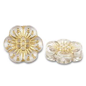 Acrylperlen Blume Transparent-gold