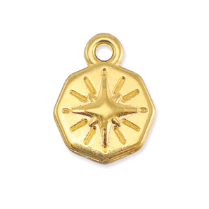 Metall Anh&auml;nger DQ Stern Gold (Nickelfrei)