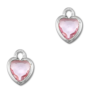 Anh&auml;nger Kristallglas Herz Light pink-silver