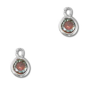Anh&auml;nger Kristallglas Rund Multicolor-silver