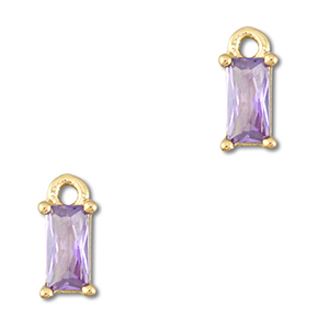 Anh&auml;nger Kristallglas Rechteck Light lilac-gold