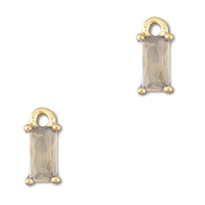 Anh&auml;nger Kristallglas Rechteck Light grey-gold