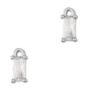 Anh&auml;nger Kristallglas Rechteck Transparent-silver