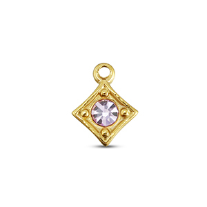 BY31&reg; Stainless Steel - Rostfrei Stahl Anh&auml;nger Rhombus Gold-light lilac