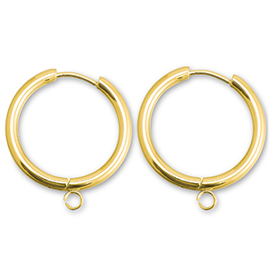 Ohrringe aus Stainless Steel - Rostfreiem Stahl Creolen mit &Ouml;se 21mm Gold