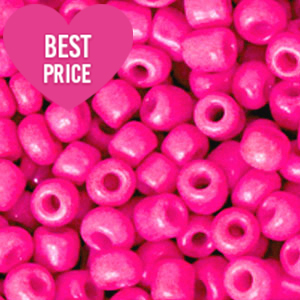 Glasperlen Rocailles 8/0 (3mm) Neon hot pink