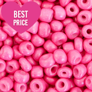 Glasperlen Rocailles 8/0 (3mm) Bubble gum pink