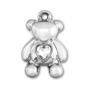 Statement-Anh&auml;nger B&auml;r mit Herz Silver