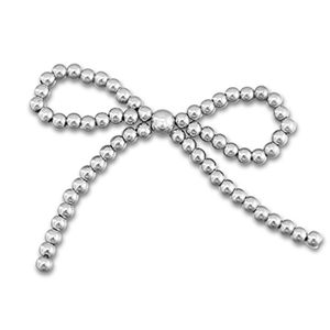 Statement-Anh&auml;nger Perlenschleife Silver