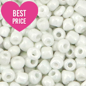 Glasperlen Rocailles 12/0 (2mm) Bright white pearl