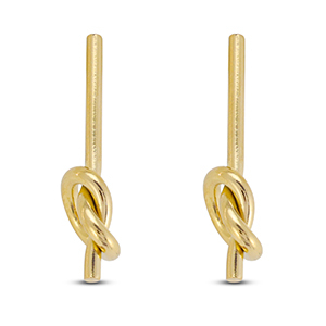 Ohrringe aus Stainless Steel - Rostfreiem Stahl Ohrstecker Knoten Gold