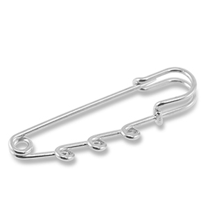 Metall Zubeh&ouml;r Schmuck-Sicherheitsnadel mit 3 &Ouml;sen Silver