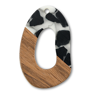 Holz Anh&auml;nger Irregular Black-white-brown