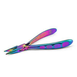 Beadsmith Chroma Spitzzange mit Feder Rainbow Titanium