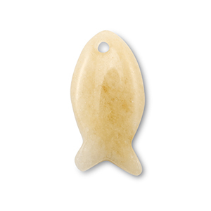 Naturstein Anh&auml;nger Quarz Fisch Light orange