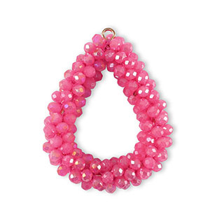 Top Facett Anh&auml;nger Tropfen Rose red