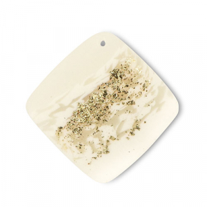 Polymer Anh&auml;nger Rhombus Off white-beige-gold