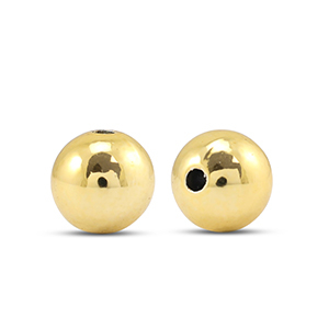 Metall Look Perlen Rund 10mm Gold metallic