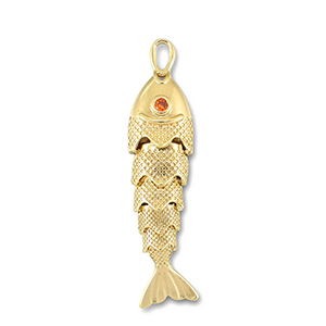 Metall Anh&auml;nger Fisch Gold-orange