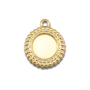 BY31&reg; Stainless Steel - Rostfrei Stahl Anh&auml;nger mit Fassung f&uuml;r SS30 Flat Back Gold