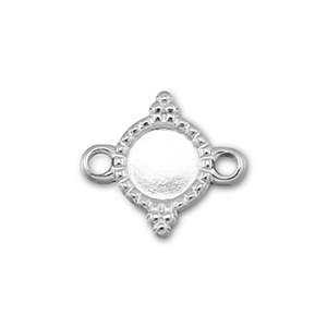 BY31&reg; Stainless Steel - Rostfrei Stahl Zwischenst&uuml;ck mit Fassung f&uuml;r SS20 Flat Back Silver