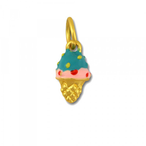 Metall Anh&auml;nger Ice Lolly Turquoise-pink-gold