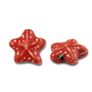 Perlen Keramik Seestern Red