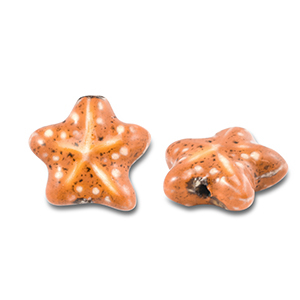 Perlen Keramik Seestern Orange