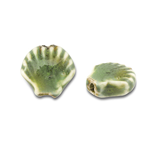 Perlen Keramik Muschel Light green