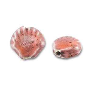 Perlen Keramik Muschel Vintage pink