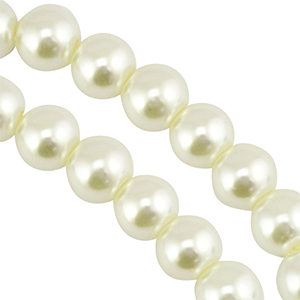 Glaswachsperlen 10mm Off white