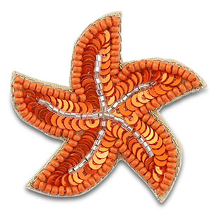 Broschen Seesten Orange-silverlined transparent