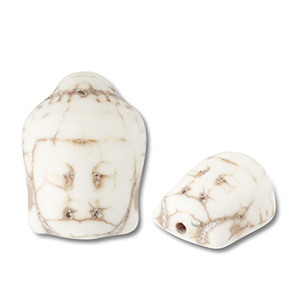 Perlen Keramik Buddha Off white