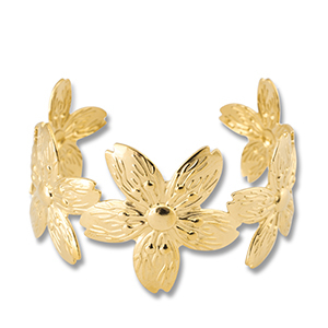 Armb&auml;nder aus Stainless Steel - Rostfreiem Stahl Bangle Blume Gold