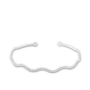Armb&auml;nder aus Stainless Steel - Rostfreiem Stahl Bangle Welle Silver