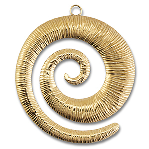 Stainless Steel - Rostfrei Stahl Anh&auml;nger Spirale Gold