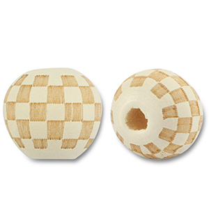 Holzperlen Rund 10mm Patrone Off white-natural