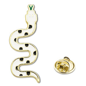 Anstecker Schlange White-black-gold