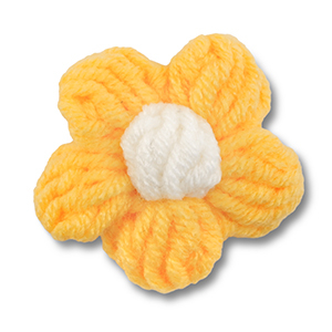 Geh&auml;kelte Blume Yellow-off white