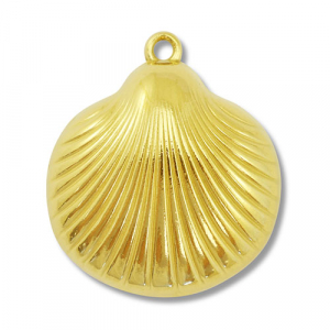 Stainless Steel - Rostfrei Stahl Anh&auml;nger Muschel Gold