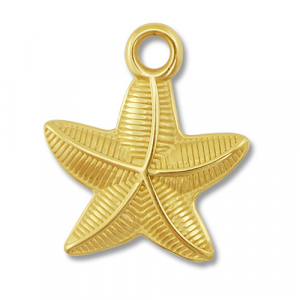 Stainless Steel - Rostfrei Stahl Anh&auml;nger Seestern Gold