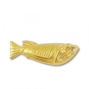 Stainless Steel - Rostfrei Stahl Anh&auml;nger Fisch Gold