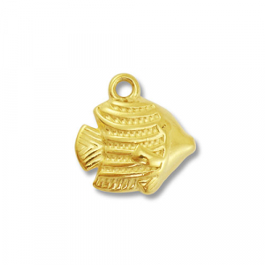 Stainless Steel - Rostfrei Stahl Anh&auml;nger Fisch Gold