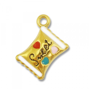 Stainless Steel - Rostfrei Stahl Anh&auml;nger Bonbon Gold