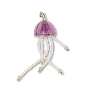 Anh&auml;nger Glasperlen Qualle Lilac-nude-transparent AB