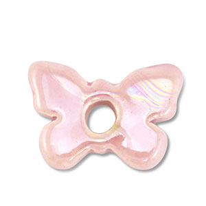 DQ Griechische Keramik Perlen Schmetterling Light pink