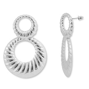 Trendy Ohrringe Rund Silver