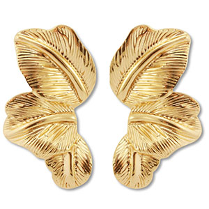 Trendy Ohrringe Blatt Gold
